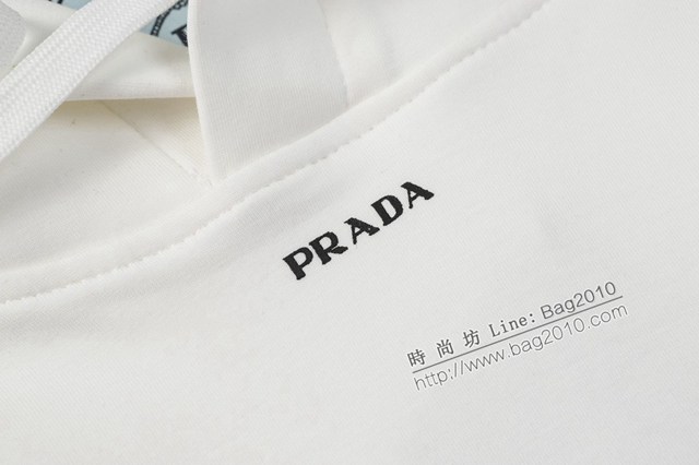 Prada專櫃普拉達2023FW新款印花連帽衛衣 男女同款 tzy3016